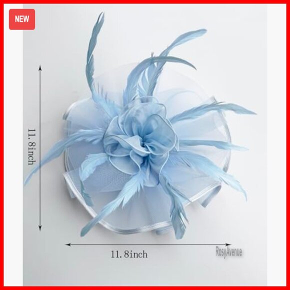 Feather Flower Fascinator Headband Derby Wedding Cocktail Hat Adjustable main image 4